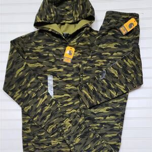 NWT Carhartt Youth Fleece Camo Graphic Logo Hoodie & Sweatpants  Set: L (14-16)